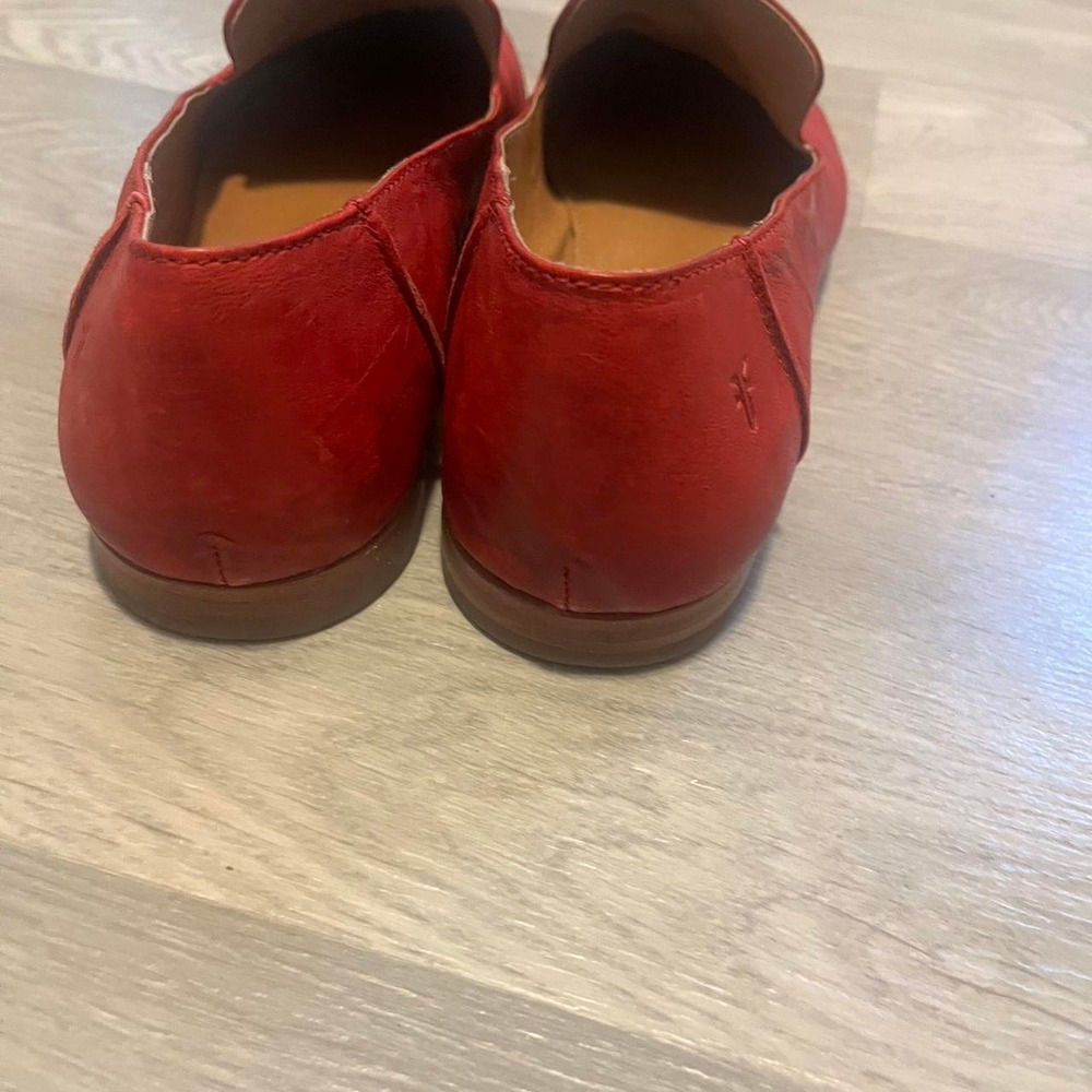 Frye Red leather pointed toe slip-on loafers Casual Grunge Rockstar - Picture 3 of 6